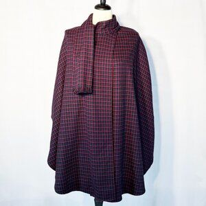 Branigan Wool Plaid Cape - One Size